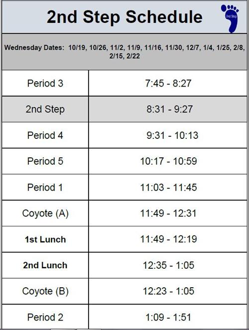2nd Step Wednesdays 2016-2017 